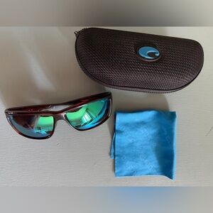 Costa Del Mar Mag Bay AA 10 Polarized Mirrored Lens Sunglasses w/ Tortoise Frame